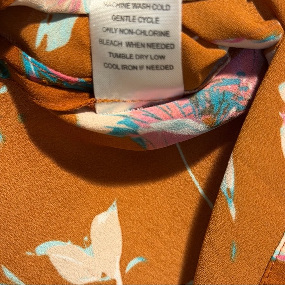NWT Daniel Rainn XXL Copper Rust Foral Ruffle Cap Sleeve Blouse - Picture 6 of 9